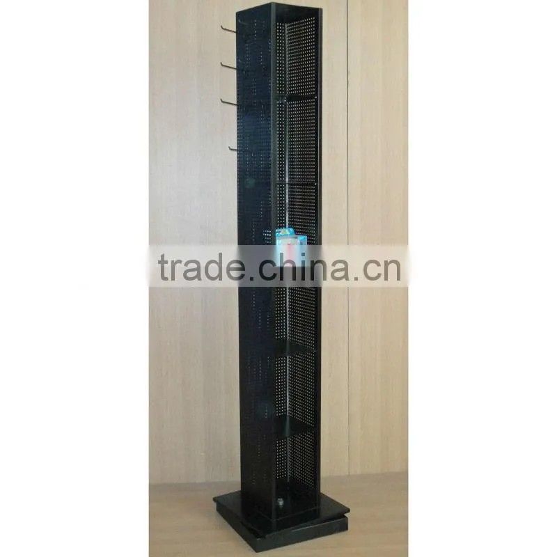 well designed four sides metal revolving key chain rack