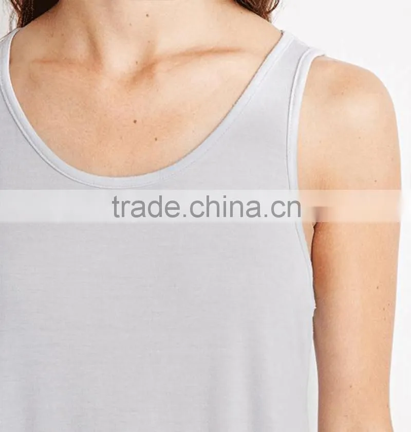 simple fashion round neck ladies sleeveless t shirts