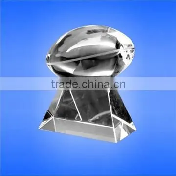 Wholesale Blank 3d laser engraved Crystal Rugby sports Trophy awards for Rugby club souvenir Gifts