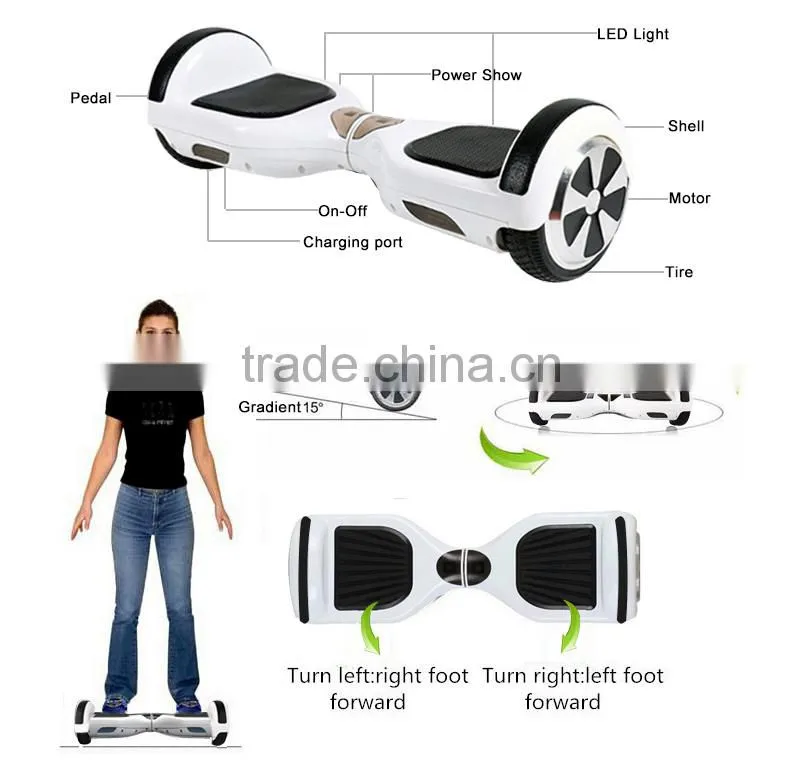 CE/ Rosh /FCC electric unicycle mini coloful two wheel smart balance electric scooter OX-BW5 speed raech 18km/h