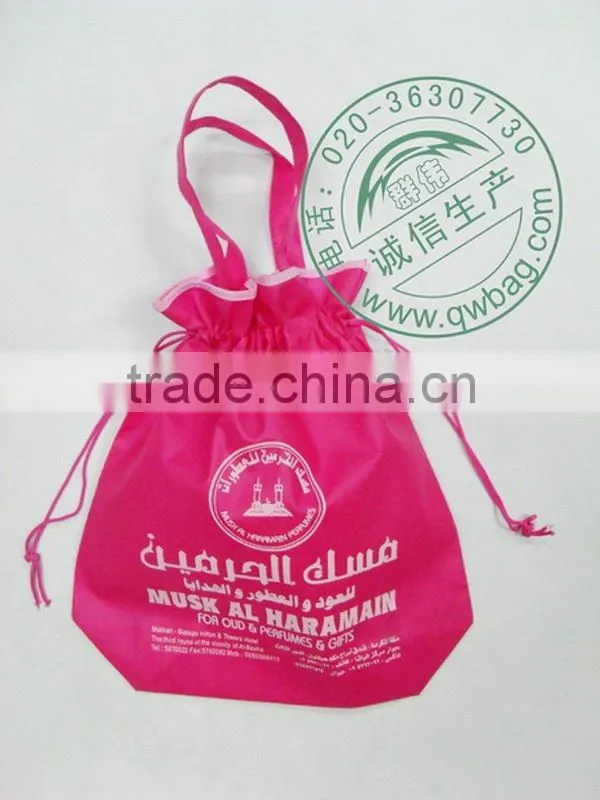 2014 new style calico drawstring fabric bag cosmestic bags