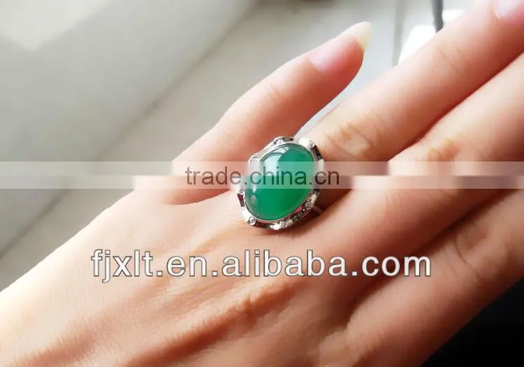 Hot Sale Newest Design 925 Sterling Silver Chrysoprase Gemstone Ring