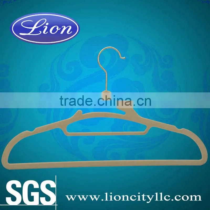 LEC-F5028 luxury lady's top coat hanger flock hanger