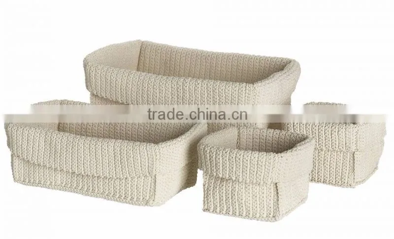 High quality woven polypropylene Yarn Crochet storage basket