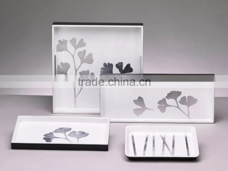 High quality best selling elephant design lacquer wood serving tray from vietnam