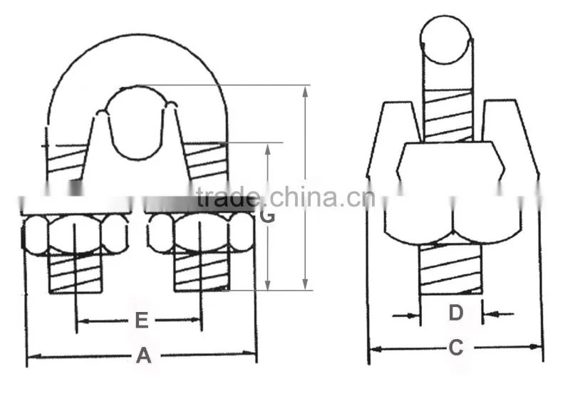 U.S. type drop forged wire rope clips