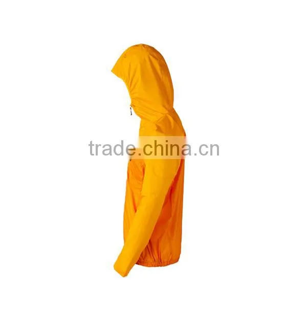 Factory price yellow bright color mens breathable running jacket/rain jacket