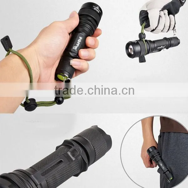 S16 IPX5 Waterproof 18650 Rechargeable 400lumens T6 LED High Power Police Security Led Flashlight