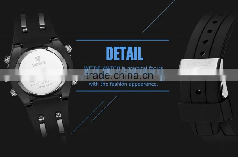 WEIDE 2015 Cheap Rubber Watch WH1107-6 Watch Personalized Lcd Hands Watch