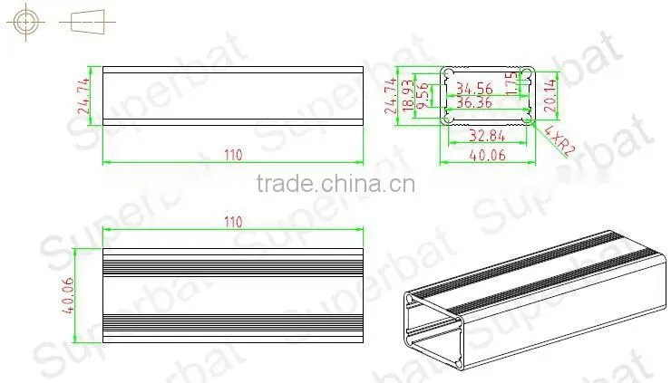 4.33"x1.57"x0.98" Blue Color Aluminium DIY Enclosure Case Box