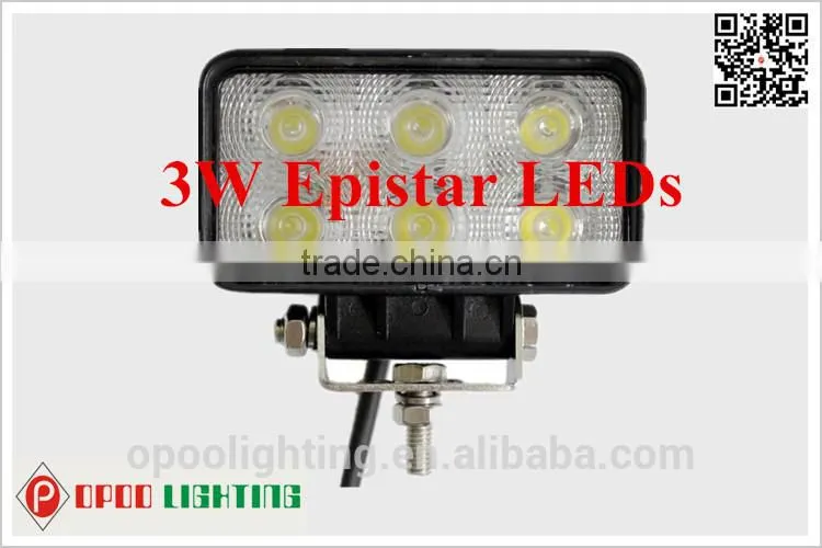 New Truck Auto Parts 18W Led Work Light,4.3" Rectangle 18W Led Work Light
