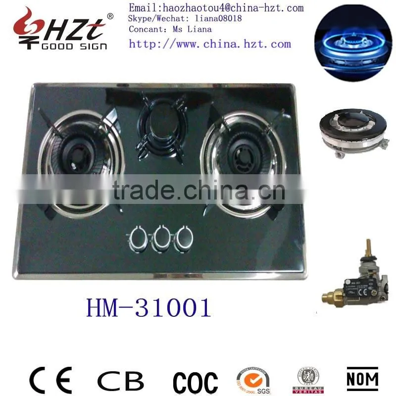 Cast iron enamel pellet Cheap price 3 burner gas stove