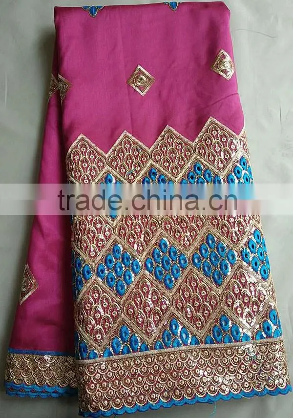 Nigerian polyester slub yarn embroidered bridal lace george