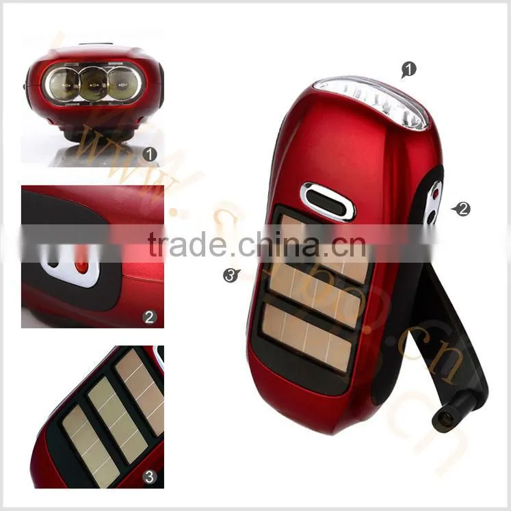 Super Power LED Flashlight Solar LED Flashlight Hand Crank LED Torch