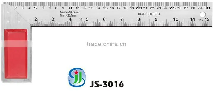 great heavy stainless steel L square ruler with aluminium alloy handle