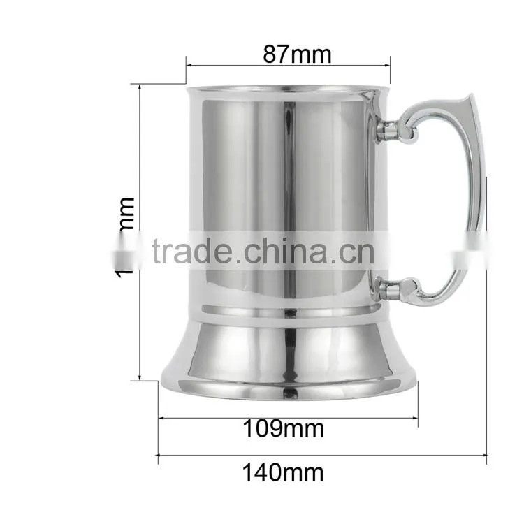 mirror finished stainless steel beer mug