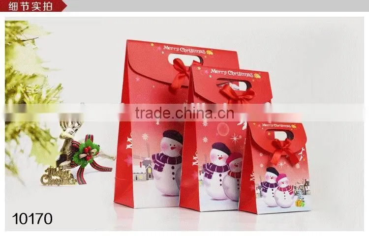 christmas gift Paper Bags With Velcro Closure