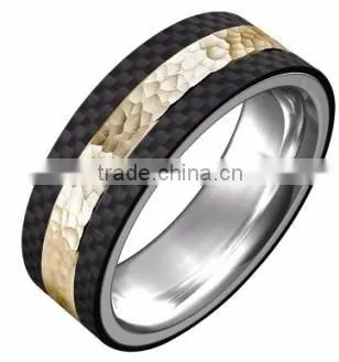 Fashion generous new design carbon fiber finger ring tungsten carbide jewelry titanium ring