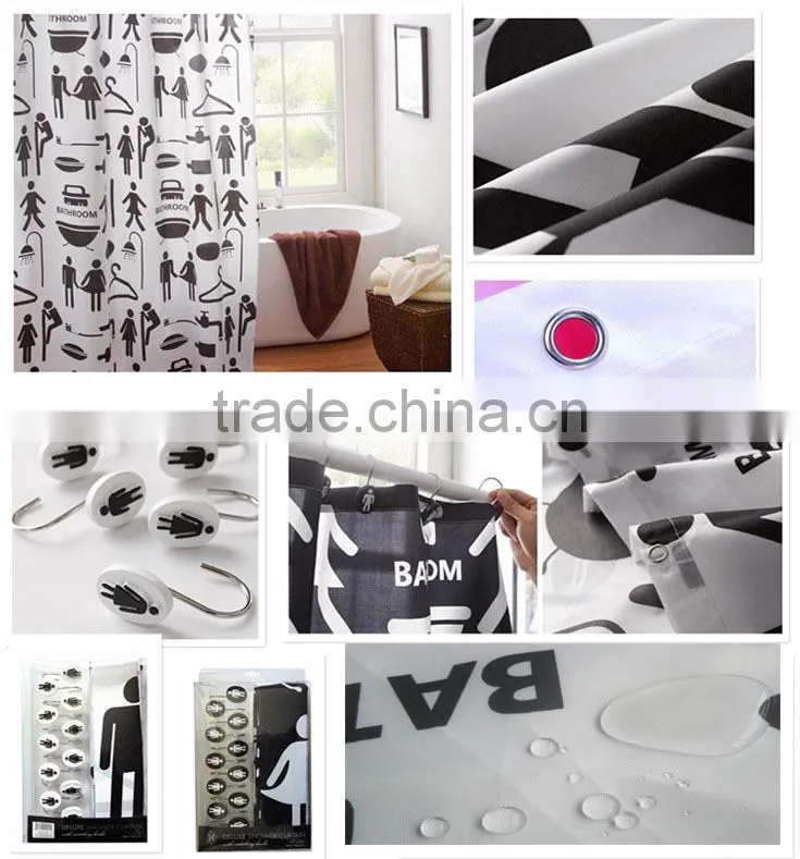 eco-friendly and rainbowl bath PEVA shower curtain