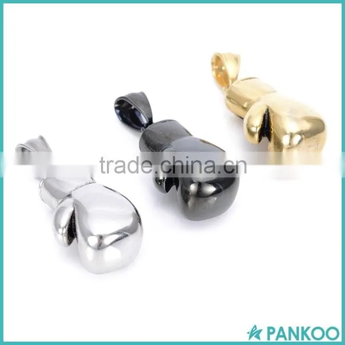 Wholesale punk style 18k gold plated boxing glove pendant,stainless steel fist glove necklace pendant