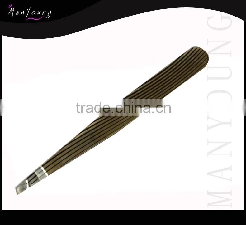 staniless steel tweezer with black color/black coat tweezer
