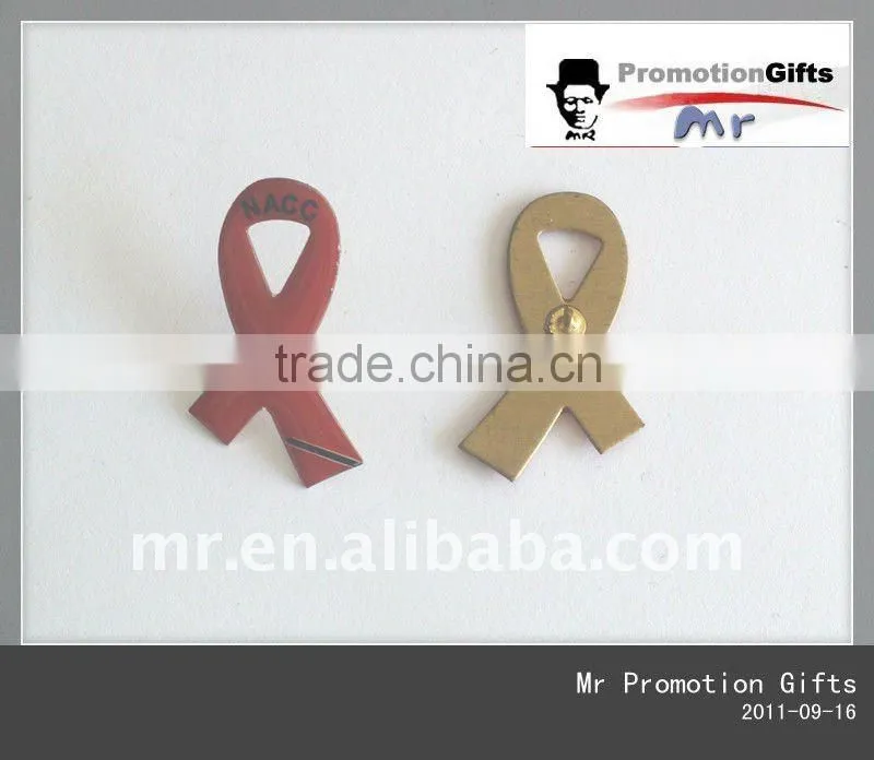Promotional Pink Anti HIV/Aids Metal Badge Pin