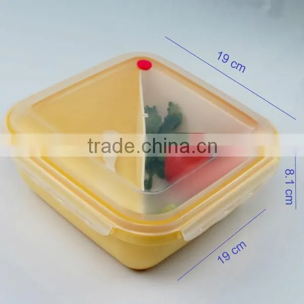 leakproof Plastic Food Lunch Love Bento Box Storage Container Pale Yellow Clear