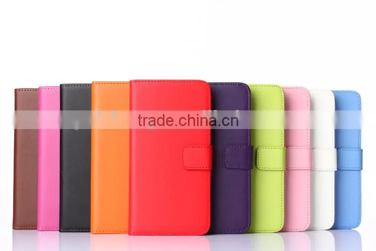 Stitching mobile phone wallet PU flip leather cell phone case cover for iphone 6/ 6 plus with card slots stand function
