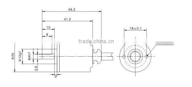 R25S 4mm 60-1200 pulse mini rotary encoder/incremental optical encoder