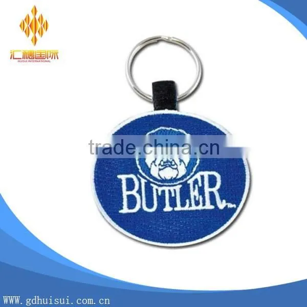 Embroidery customized lock key shaped key chains without MOQ