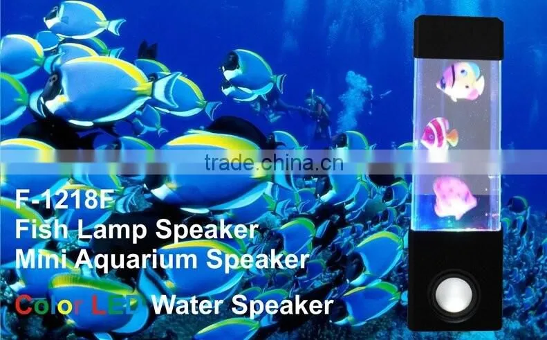 Water Bubble Lamp with Speaker,Water Lamp with Fish Dancing water Speaker