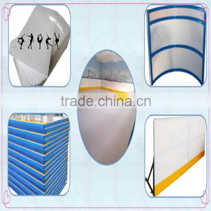 PE board ice rink barrier for sports arena system