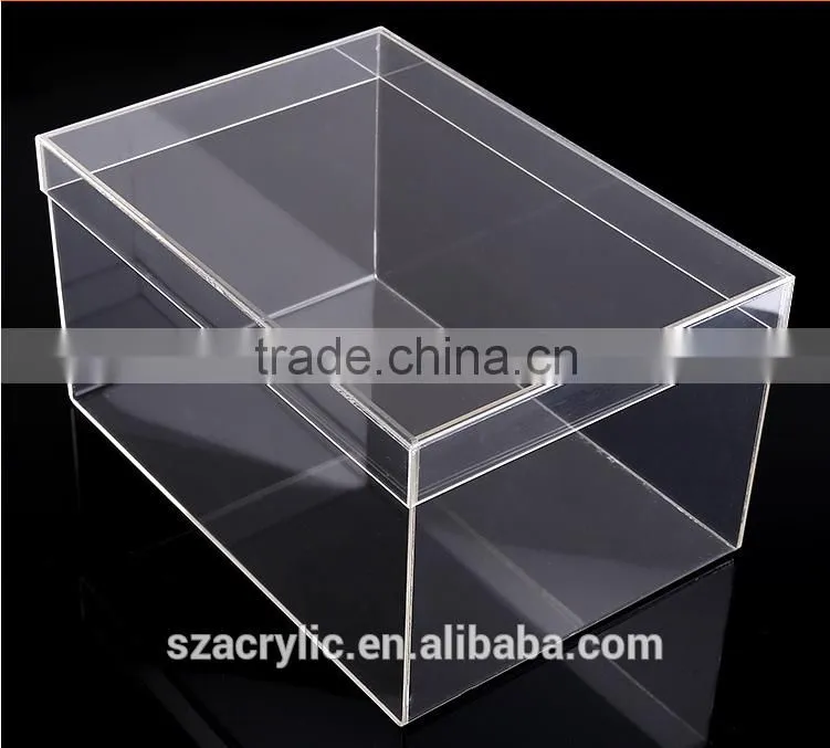 Customized clear acrylic shoe box fancy acrylic shoe box