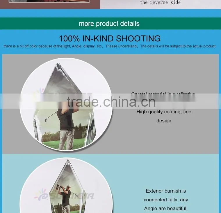 Customized 3D Family Photo Crystal Gift Low Price Sublimation Crystal