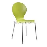 Cafe Bar Stools Chrome Frame Plywood Seat High Chair #HY3013