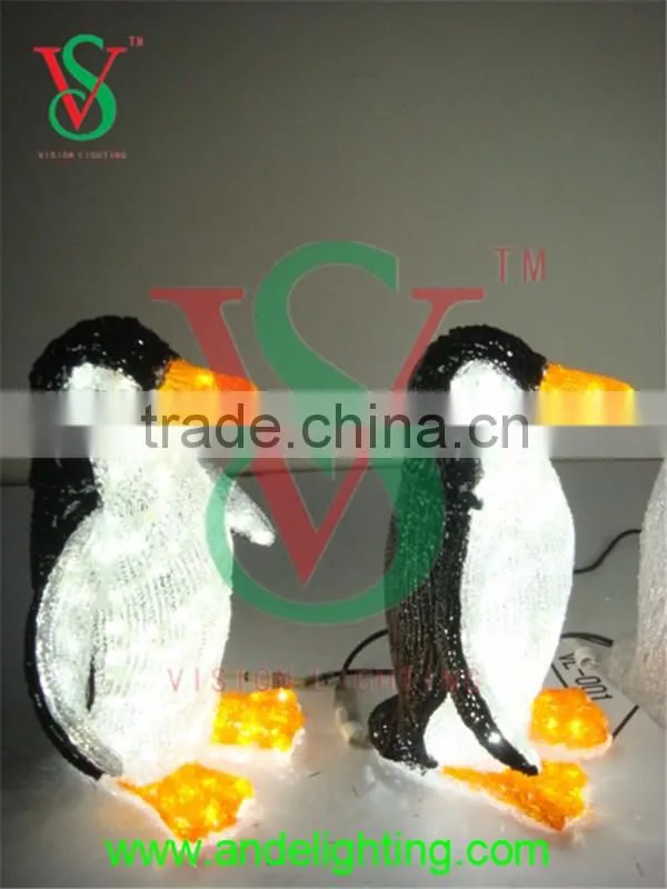 3D animal decorative led light garden lighting lighted outdoor small acrylic penguin