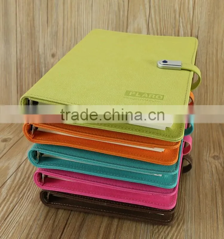 custom 6 ring PU faux custom notebook/leather note book