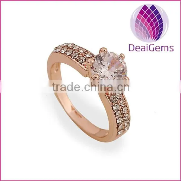 Fashion Luxury Circular Micro Inlay Zircon Copper Ring