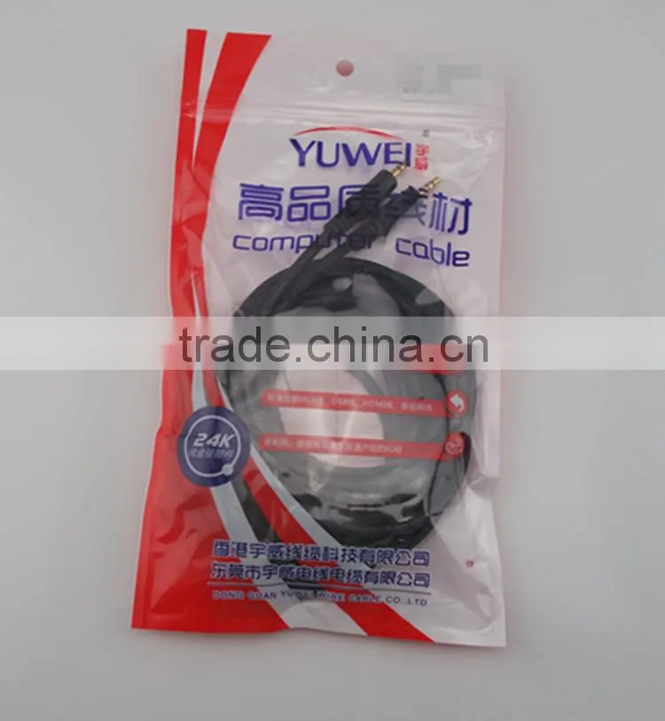 high quality 1.8m cable wire Aux cable male to male gold plated AV cable