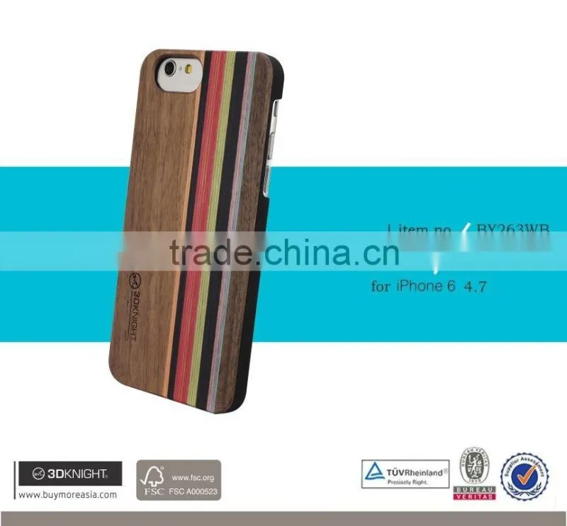 Laser Engraving Mix Colored Wood Custom Design Wholesale Cell Phone Case For iPhone 6 Wooden Case