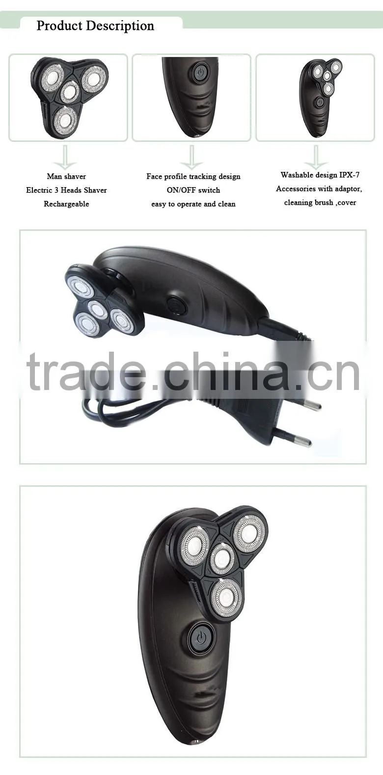 hot sale china brand quality washable rotary electic professional man shaver