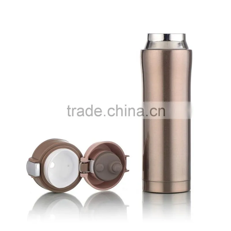 Double wall gold&black&white color stainless steel vacuum flask/Thermos flask/travel mug