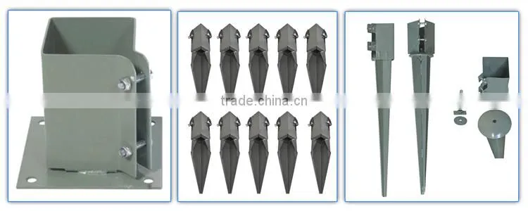 Steel Fence Post Holder 750 mm Spike Support Rust Resistant 75 mm Metal Post