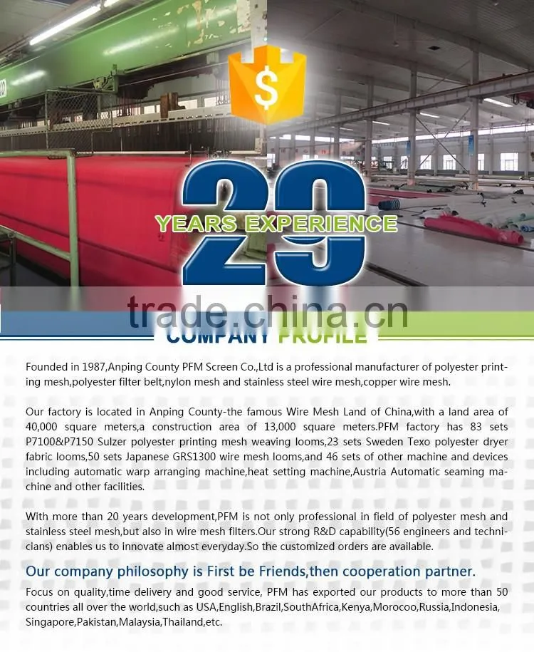 Factory price Woven Polyester Spiral Filter Mesh