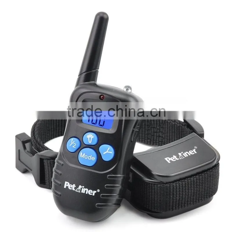 Hot sell Blue button Waterproof Rechargeable Remote Electric Shock Vibration Pet Dog Training Collar button option