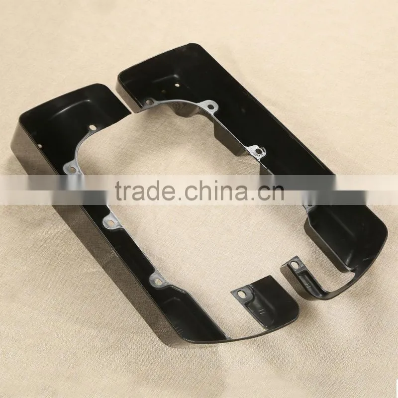Black Double Saddle Bag Extensions For 2014-17 Touring FLH/FLT Road King