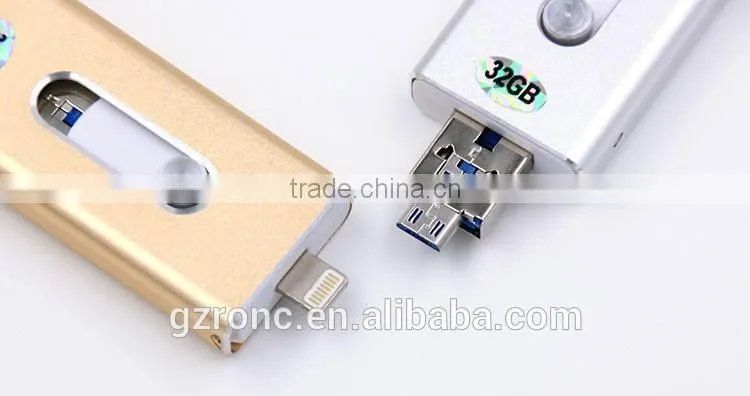 3 in 1 OTG Metal i-Flash Drive HD usb flash drive pendrives for Android/iphone/PC