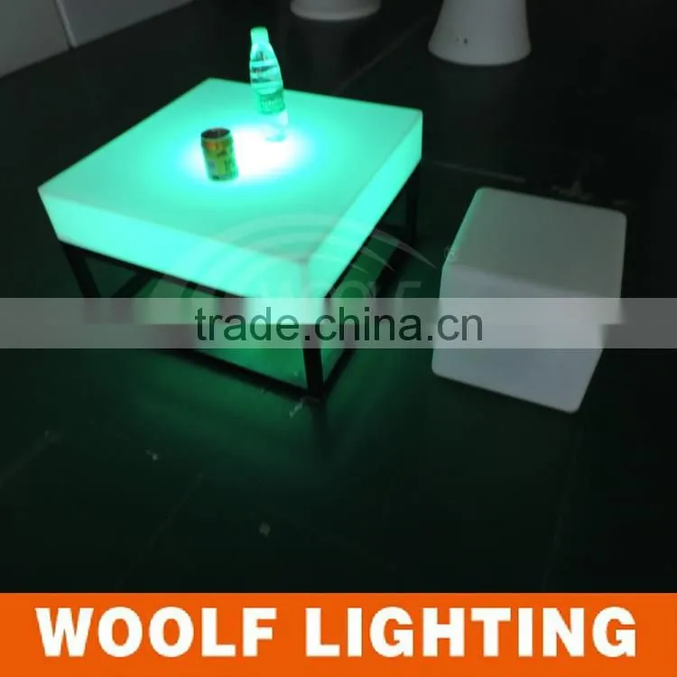 Super Modern Design Hotel leisure Time LED Colourful Glorious Square Coffee Table Tea Table