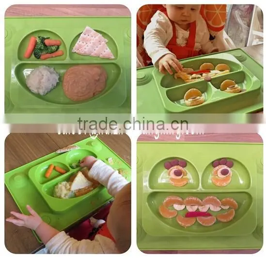 Silicome Suction Bowl Sectional Baby Plate/Placemat