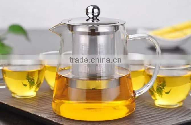 Hand Blown Glass Teapot Stainless Steel Infuser & Glass Lid teapot kettle coffee